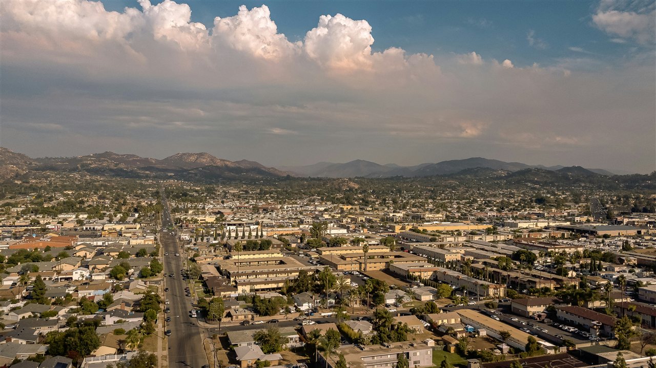 El Cajon valley with mountain backdrop, San Diego County California